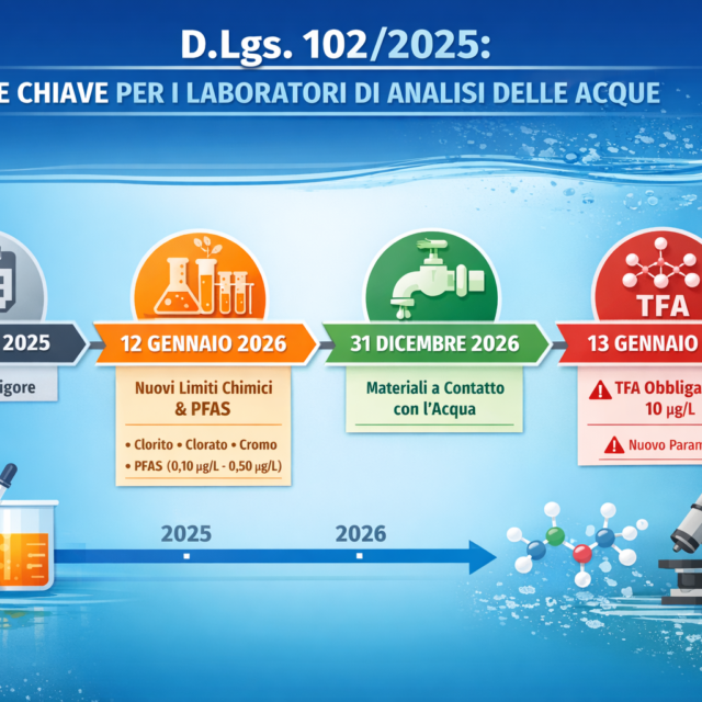D.Lgs. 102/2025: PFAS, TFA e scadenze per i laboratori delle acque