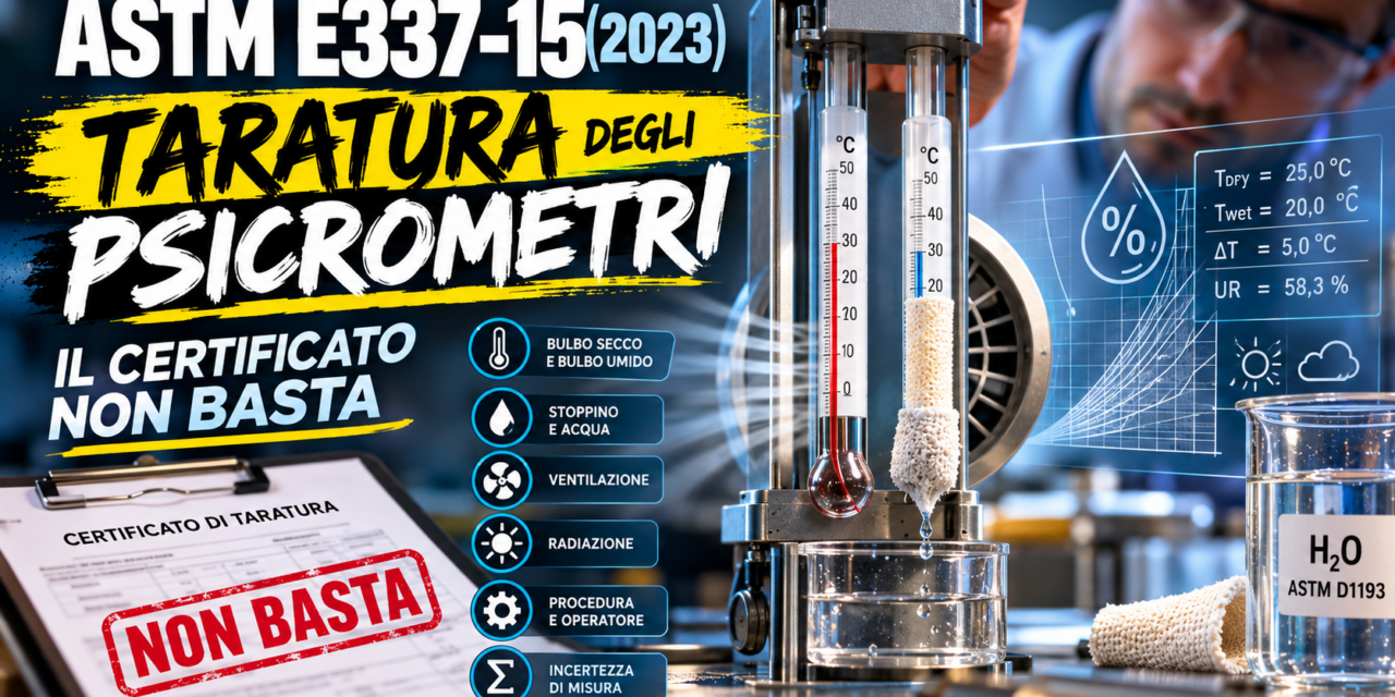 ASTM E337-15(2023): taratura degli psicrometri, il certificato non basta